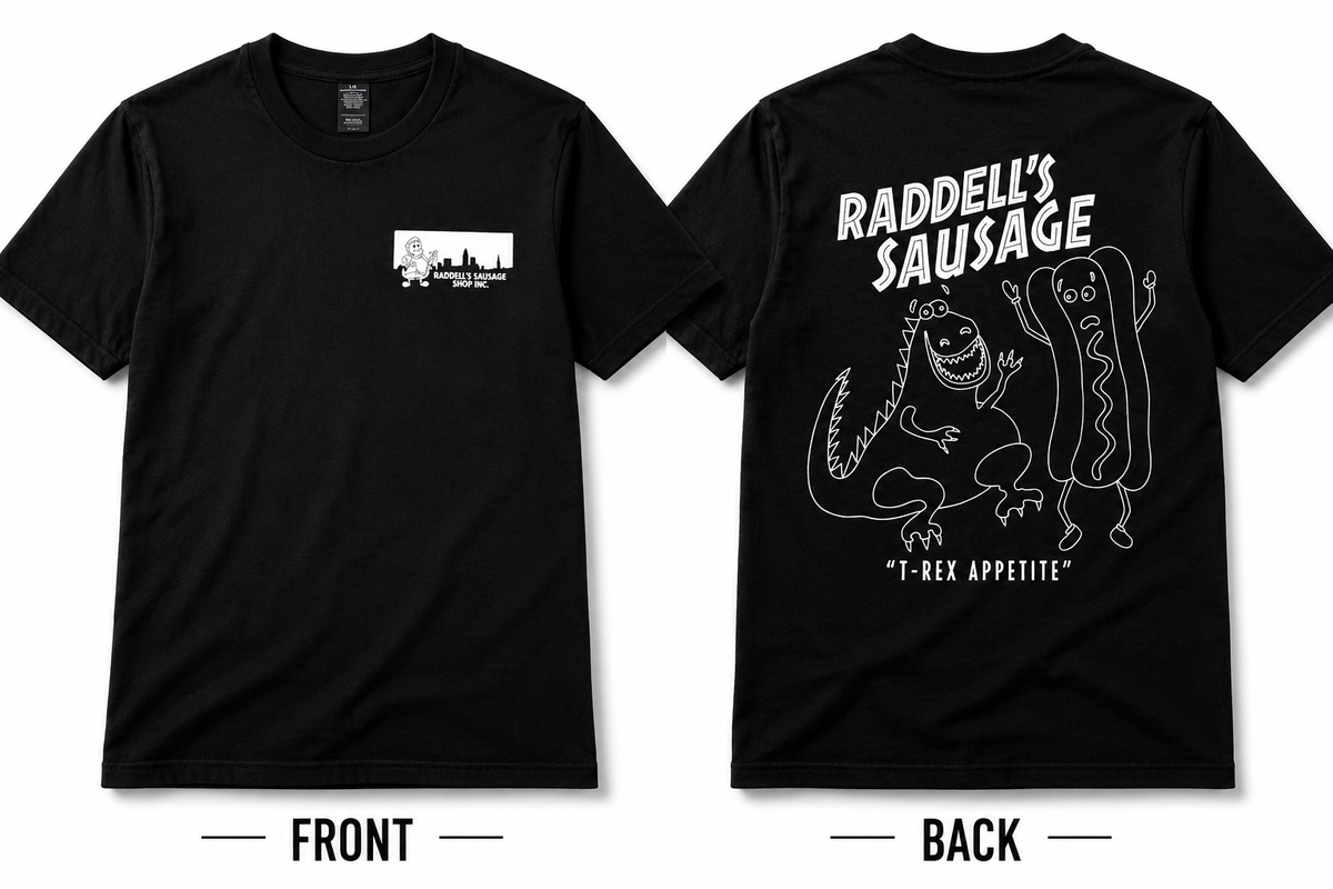 T-Rex Appetite Raddell's Sausage T-Shirt