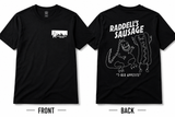 T-Rex Appetite Raddell's Sausage T-Shirt - Funny Dinosaur & Hot Dog Shirt | Slovenian Sausage | Cleveland Apparel