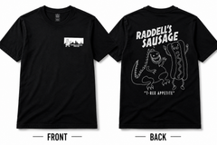 T-Rex Appetite Raddell's Sausage T-Shirt - Funny Dinosaur & Hot Dog Shirt | Slovenian Sausage | Cleveland Apparel